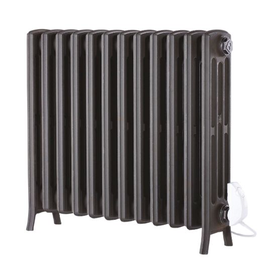 Traditional cast iron radiator converted to electric